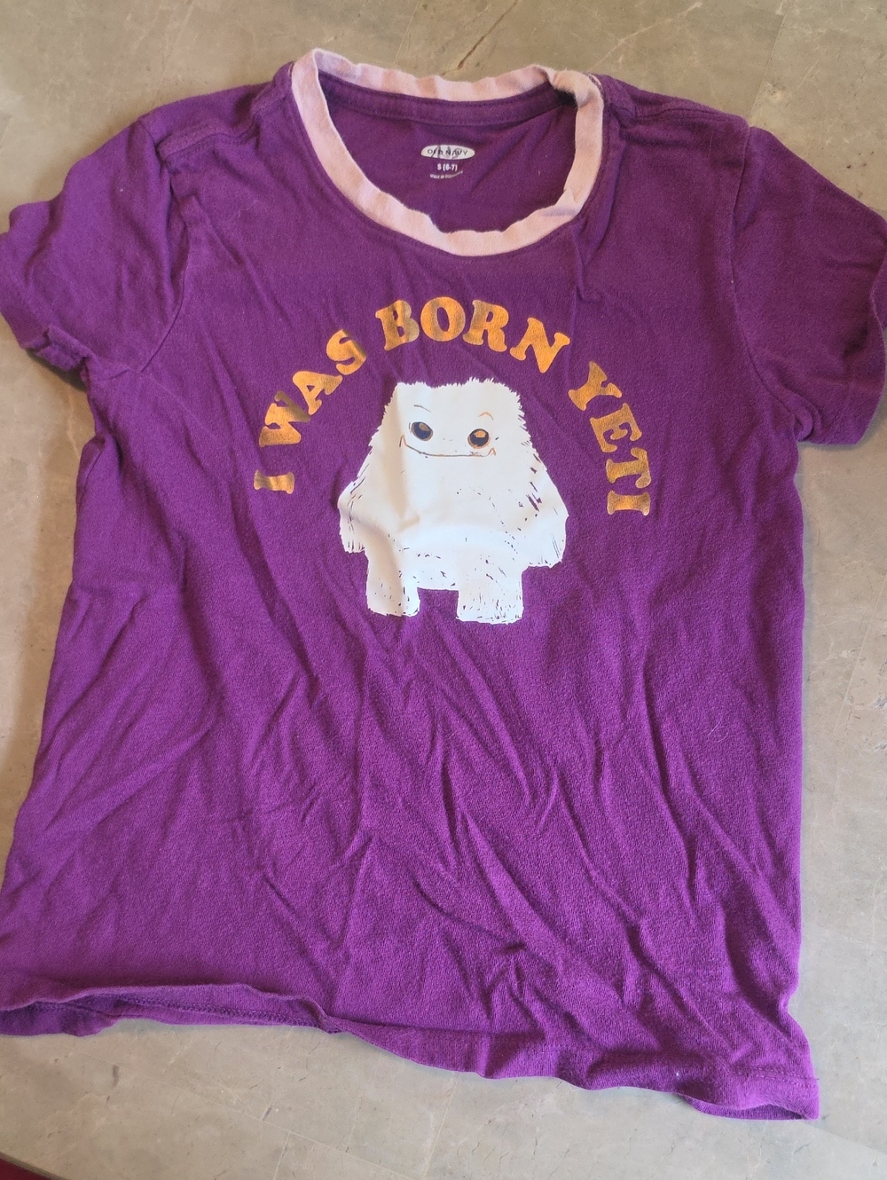 Kids Purple 'I Was Born Yeti' Graphic Tee